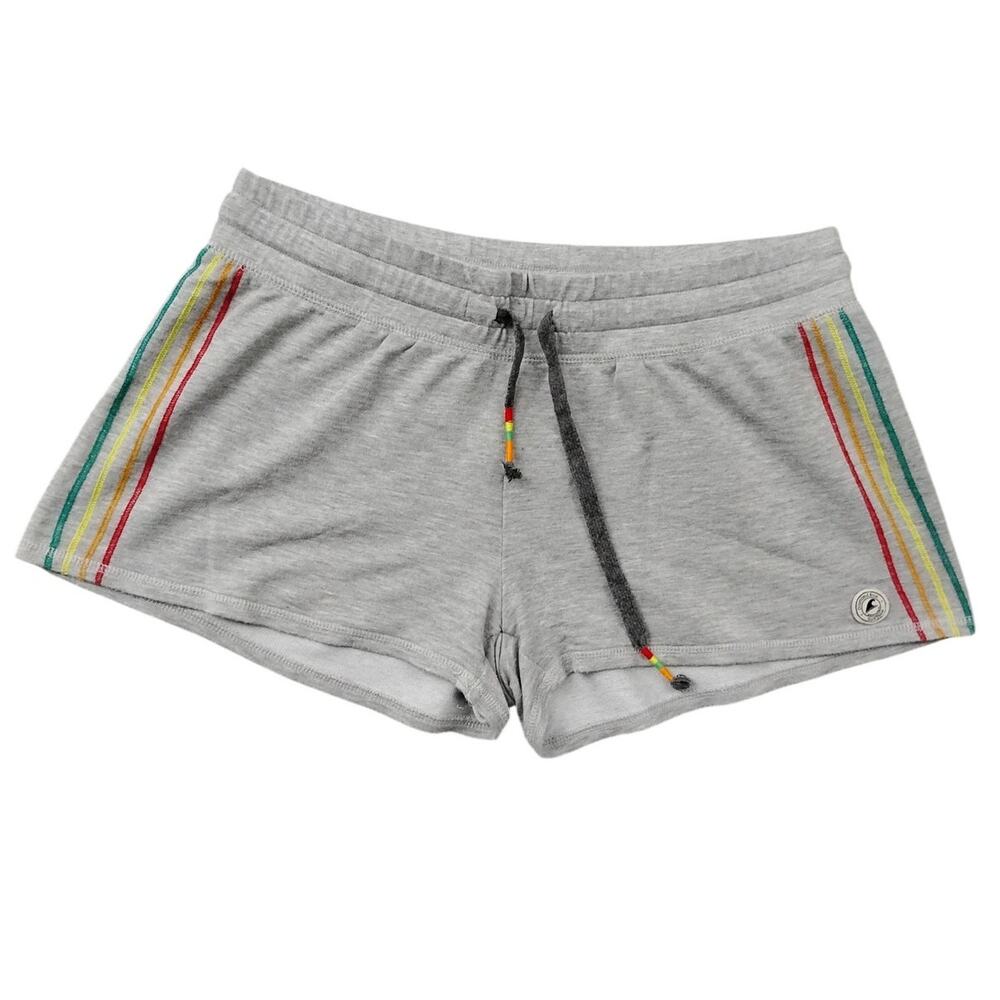 Diamond Blue Surf Shop Shorts Size Large Heathered Gray Rainbow Seams